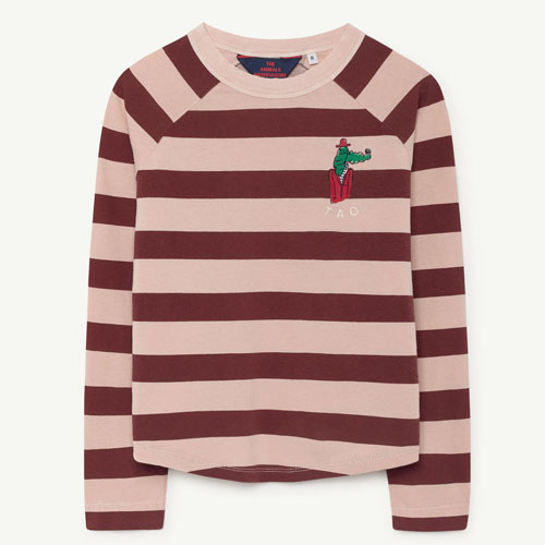 [2y]Cricket Tshirt (rose maroon stripes)