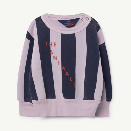 [12m]Bear Baby Sweatshirt (Purple navy Stripes)