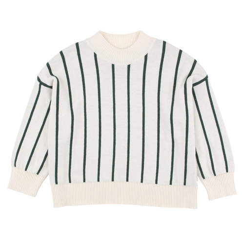 [4y]Stripes Mock Sweater