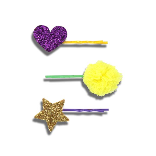 Heart Pom Star Pins (6colors)