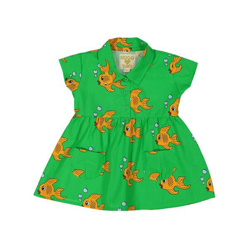Pocket Dress (green fish)