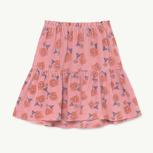 [10y]Bird Skirt 1371_152 (pink lions)