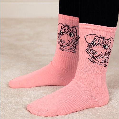 Terrier Dog Socks (pink)