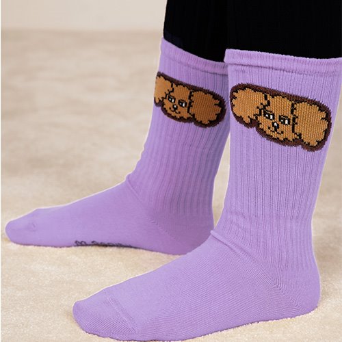 Fluffy Dog Socks (purple)