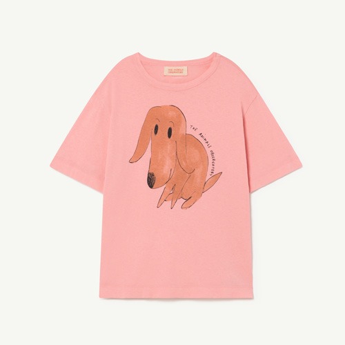 [14y]Rooster Oversized Tshirt pink dog 22002-152-EK