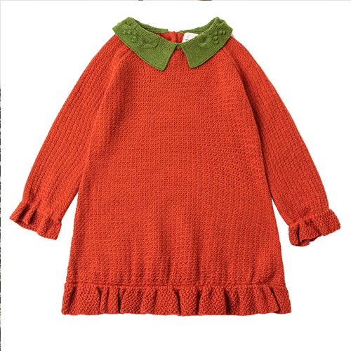 [6/8y]Leafy Dress orange