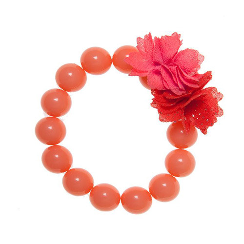 Glitter Pompom Bracelet (coral)