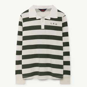 [2,10,12y]Eel Tshirt (white green stripes)