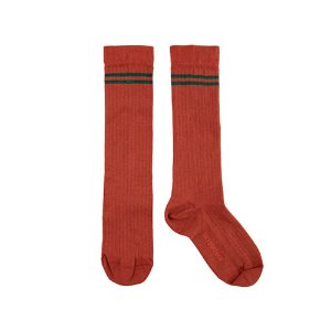 [2/4y]Stripes High Socks #368 (sienna)