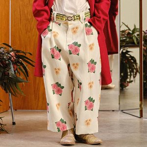 [3/4/8y]Camel Twill Trouser 1359_036 (white flowers)