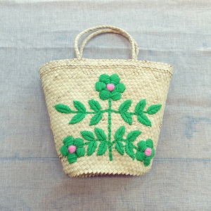 Basket Bag (green/pink)