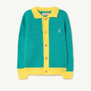 [8/12y]Toucan Cardigan turquoise 23069-150-CE