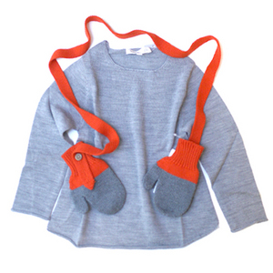 Kicokids asymmetric-hem smock sweater (gray)