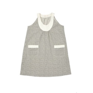 Talc Dress 4A (gray dots/white)