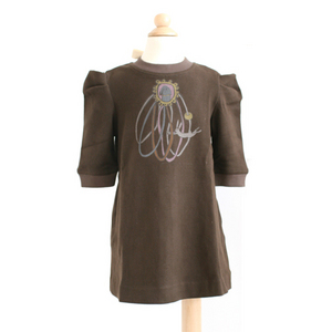 Kicokids Medallion Jersey Dress (brown)