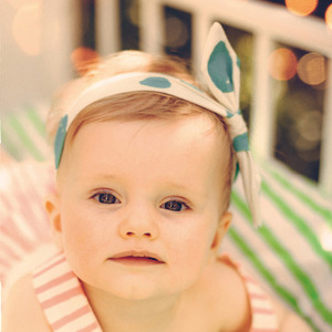 Baby Headband (turquoise dots)