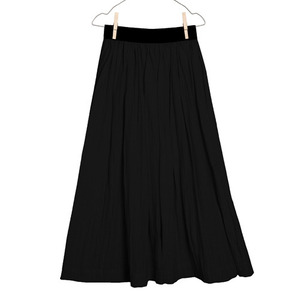 [4y]Flowing Long Skirt (black)