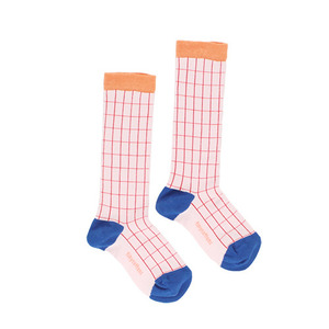 Grid High Socks (pink)