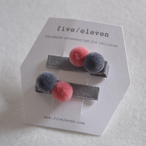 Double Pom Clip (pink mouse)