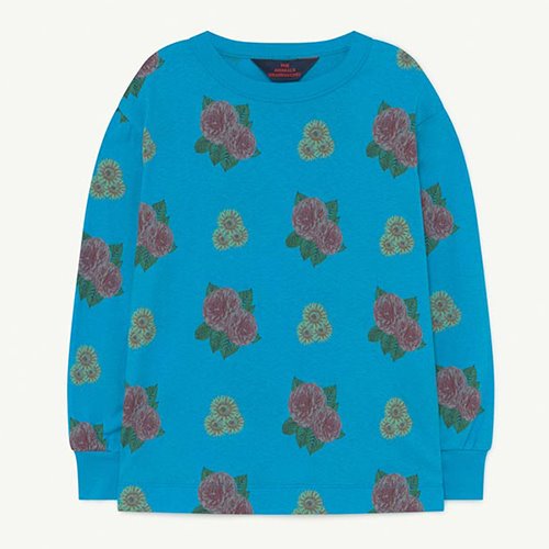 [2y]Dog Tshirt 1288_205 (blue flowers)