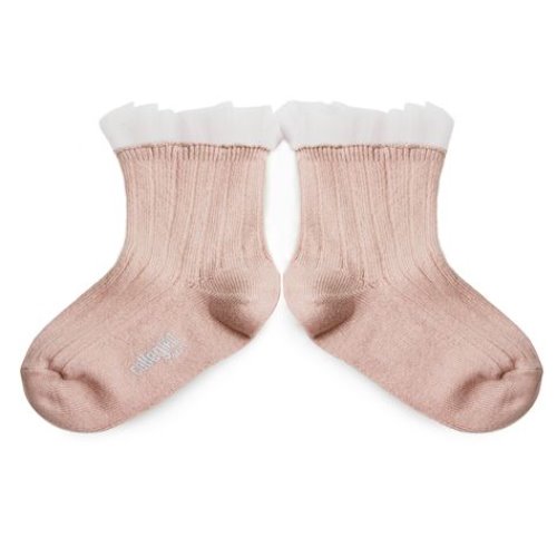 Margaux Tulle Ankle Socks #331 Vieux Rose