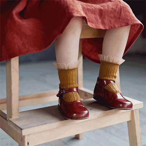 Margaux Tulle Ankle Socks #C37 Moutarde de Dijon