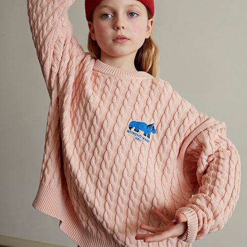 Pink Cable Knitted Sweater #299