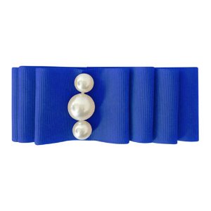 Pearl Layered Bow Cobalt