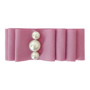 Pearl Layered Bow Rosy Mauve