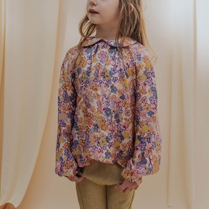 [3y]Round Collar Blouse (scribble flower)