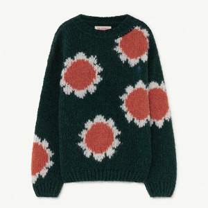 [8/12y]Flowers Bull Sweater green 21098-188-CE