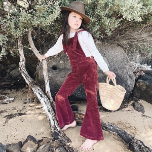 [10/12y]Farrah Flare Overall (wine cord)