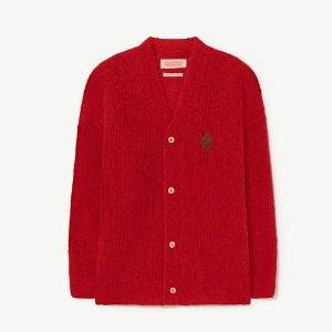 Plain Racoon Cardigan red 22109-038-FE