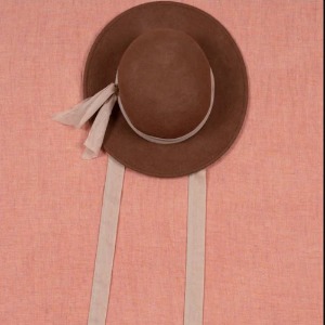 Chocolate Felt Ribbon Hat