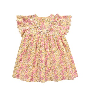 [8/10y]Dress Siloe lemon spring