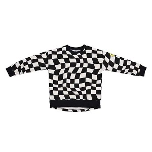 Black Check Relaxed Sweatshirt #032