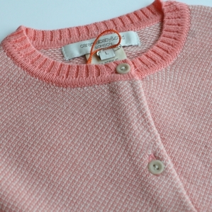 Caramel baby and child Candy spot cardigan (candy pink)