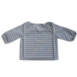 Caramel baby and child Earl grey top (seaside check) 