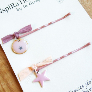 INspiRaTiOns by la Girafe Star pins set (2pcs/indi pink) 