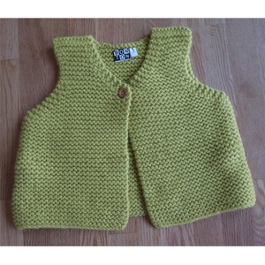 Bonton Knitted Stitched Waistcoat (yellow green)