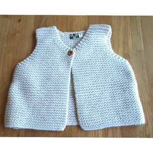 Bonton Knitted Stitched Waistcoat (ivory) 