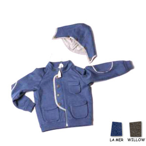 double jersey flight jacket with removable hood (La Mer, Willow)
